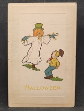 Vintage Halloween Scarecrow JOL Gibson Art Postcard  - 94538
