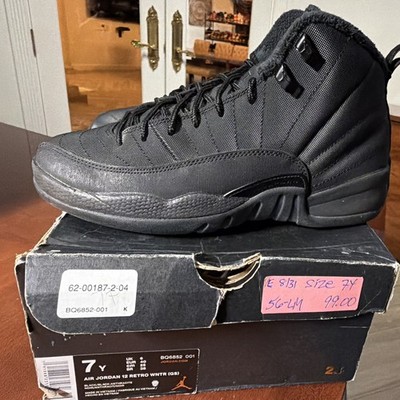 Jordan Air Jordan 12 Retro Winter GS Unisex Kids High Top Black 7Y BQ6852-001
