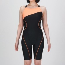 Mizuno Women  s Stroke ONE Swim Fitness All-in-One Suit N2JGC33195 Black/Orange