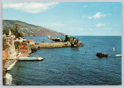 Funchal, Madeira Island Portugal Harbor Fort & Coastline Vintage Postcard