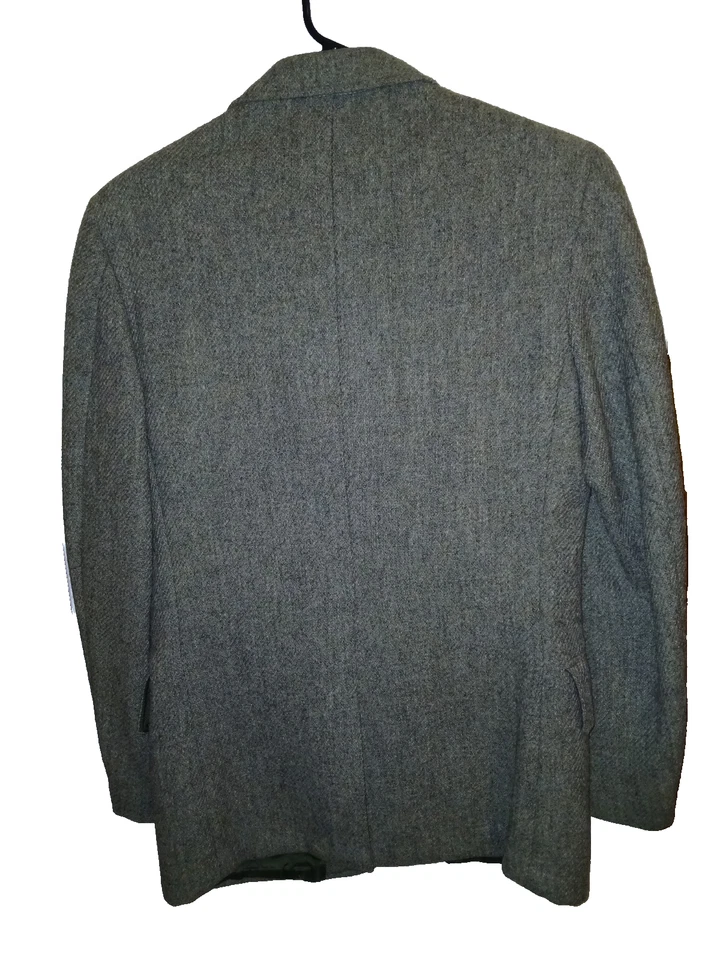 Chaqueta Blazer Harris Tweed Gris Espiga 100% Lana Escocesa Pura De Colección Talla 36R Foto 2 de 4