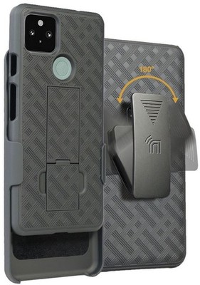 Schwarze Hülle Mit Kickstand + Gürtelclip Holster Halter Für Google Pixel 4A 5G