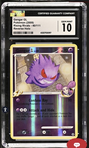 CGC 10 Gengar GL 40/111 Rising Rivals Reverse Holo POP TOP POP NO PSA 10s EXIST