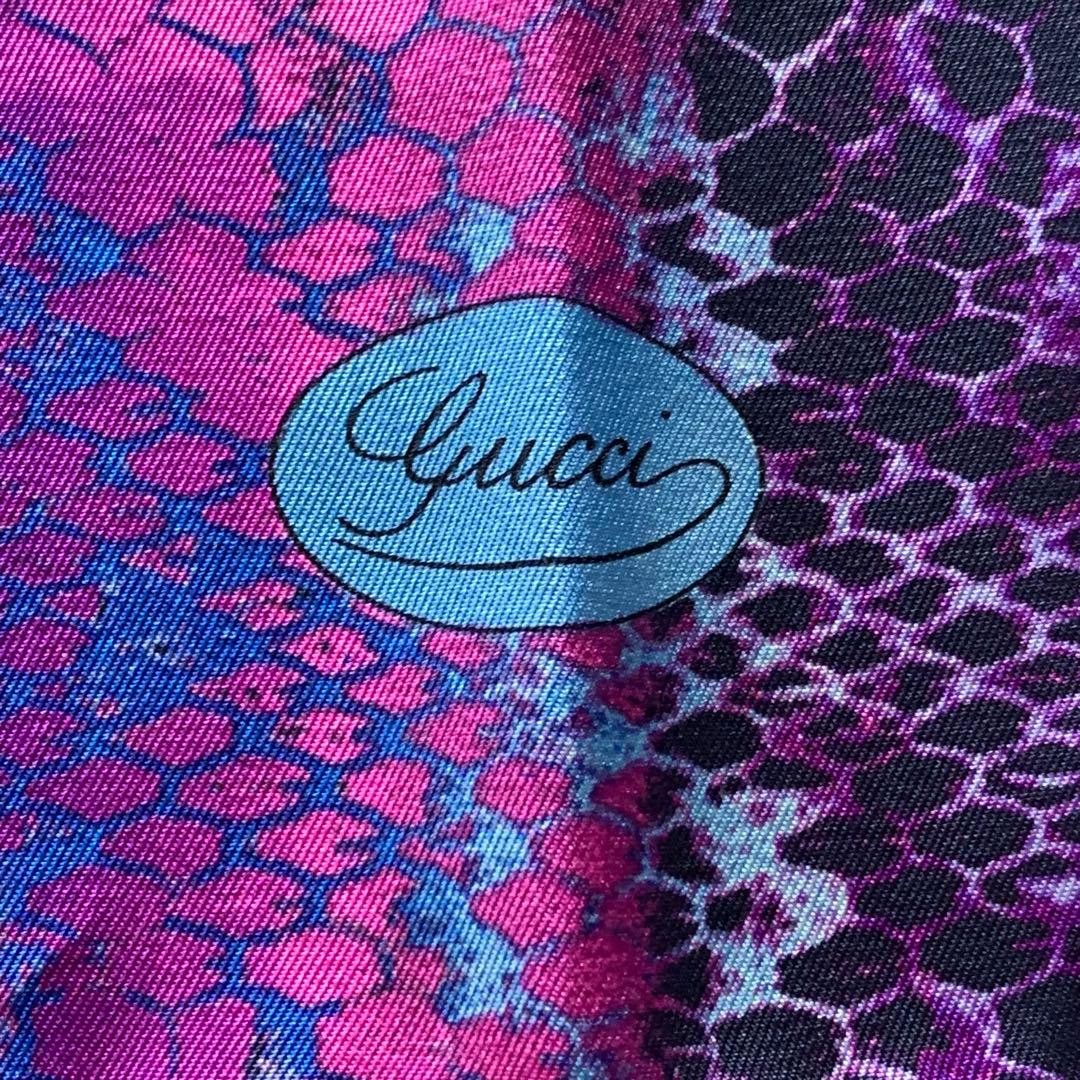 Used Good Condition GUCCI Rose and Python Silk Sc… - image 9