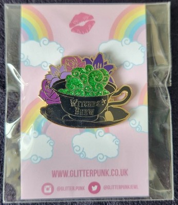 Glitzerpunk Emaille Pin Anstecker Hexen Brautrank Halloween Gothic Punk Emo