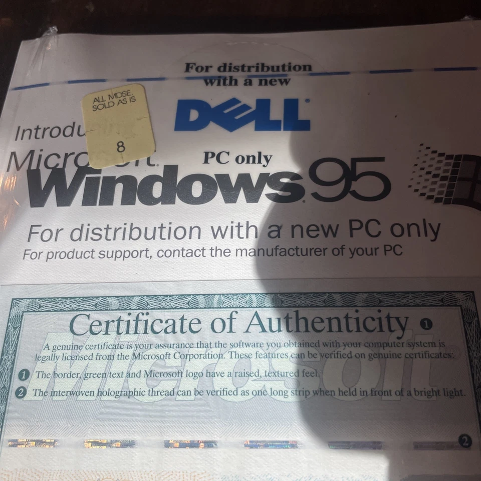 NOS Microsoft Windows 95 - CD, Operating System, Key, COA - Image 2 of 4