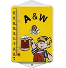 VINTAGE A & W ROOT BEER PORCELAIN THERMOMETER MOTOR OIL SERVICE GAS STATION