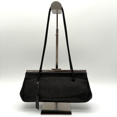 Gucci Tom Ford Era Denim Tote Bag Black Vintage Used Authentic