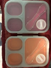 2 Eco Lunch Box Smart Planet Collapsible 3 Compartments w/ Utensil Spork GN & PK