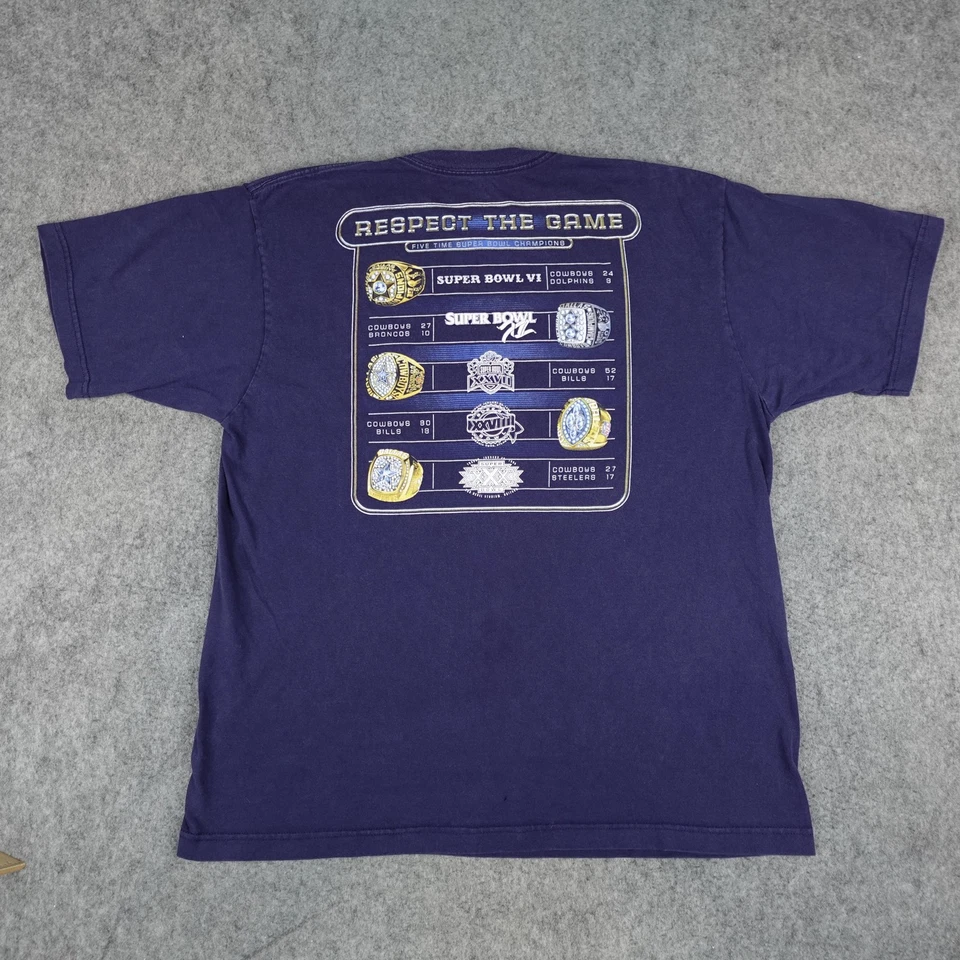 Vintage Dallas Cowboys Shirt Mens XL NFL Super Bowl Champions Ring Graphic Tee - Image 2 of 4