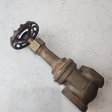 Vintage Crane Co. Brass Gate Valve Cat. 440 1.25" 200 WOG Industrial Plumbing