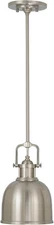 Feiss Parker Place Brushed Steel Industrial Bell Hanging Mini Pendant P1145BS