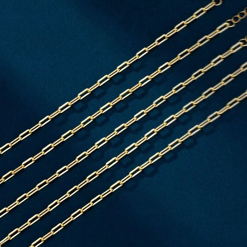 5 mm Paperclip Link Bracelet 18k Yellow Gold side closure New Gift - Image 3 of 4