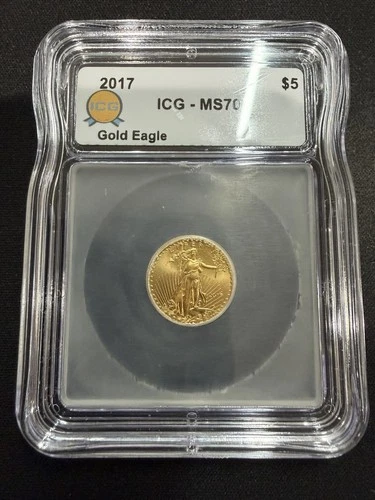 2017 $5 American Gold Eagle ICG MS70 - 1/10 Oz Gold
