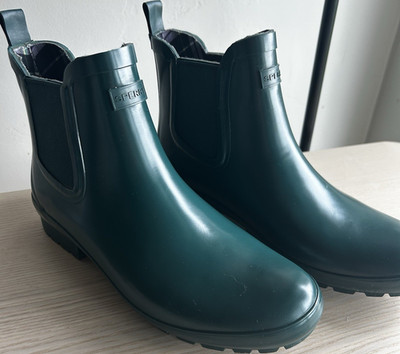 SPERRY Waterproof Chelsea Green Women's Ankle Boots Pull On Rubber Upper