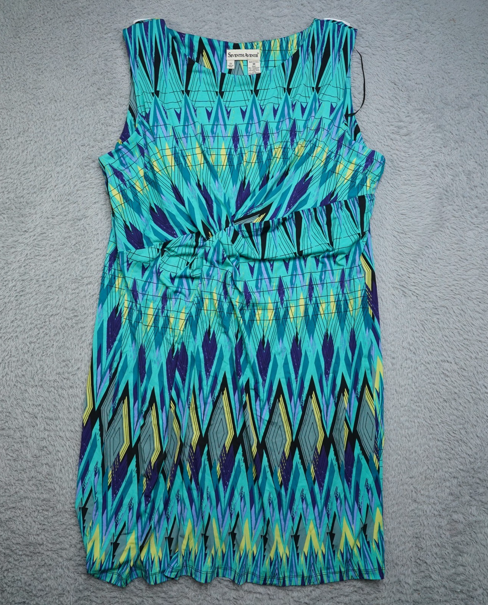 Seventh Avenue Summer Dress Sz 3X Turquoise Blue Green Stretch Formal Church | eBay Seventh Avenue Summer Dress Sz 3X Turquoise Blue Green Stretch Formal Church | eBay