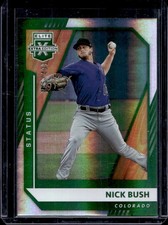 2021 Panini Elite Extra Edition Nick Bush Status Green #/499 Rockies