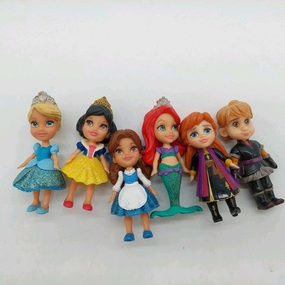 Disney Princess 6 Mini Dolls Belle Anna Ariel Snow White Cinderella READ 3''