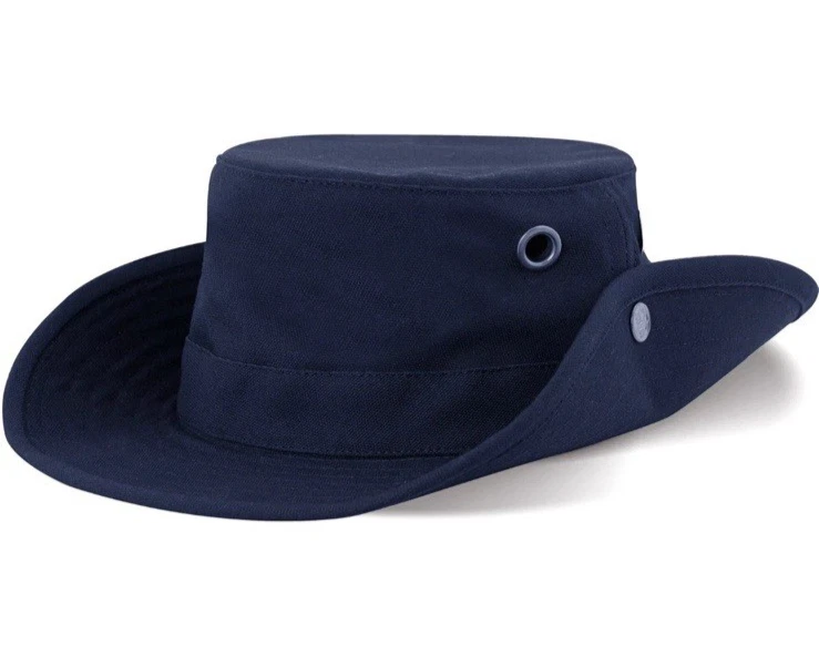 NUEVO Sombrero Tilley T3 CLÁSICO VAGABUNDO AZUL MARINO Algodón Lona 7 3/8 Ala Ancha Foto 2 de 4