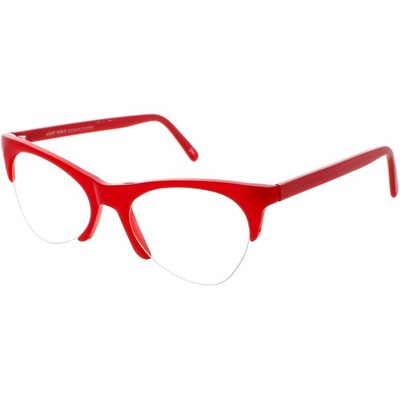 Andy Wolf Women's Eyeglasses Red Acetate Cat Eye Half Rim Frame Demo Lens 5078 C