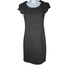Calvin Klein Womens Sheath Dress Size 6 Black White Polka Dot Cap Sleeve