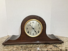 Antique Sessions 8 Day Tambour Style Mahogany Mantle Clock Working 1920's USA!