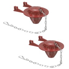 2Pcs Toilet Flapper Replacement with Chain for 2" Flush Valve, Dark Red