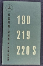 1956 Mercedes-Benz Small Brochure Folder 190 219 220S Sedan Excellent Original