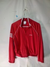 Adidas Track Suit Jacket Red Medium P2p 20" Length 22"