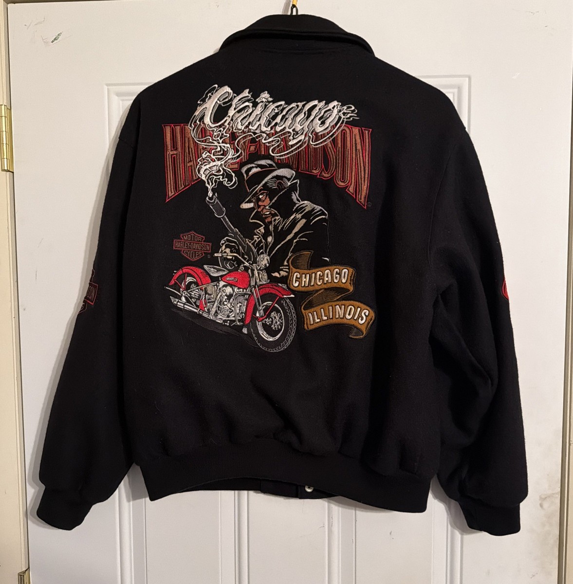 RARE Vtg 90s Harley Davidson Chicago Embroidered Jeff Hamilton