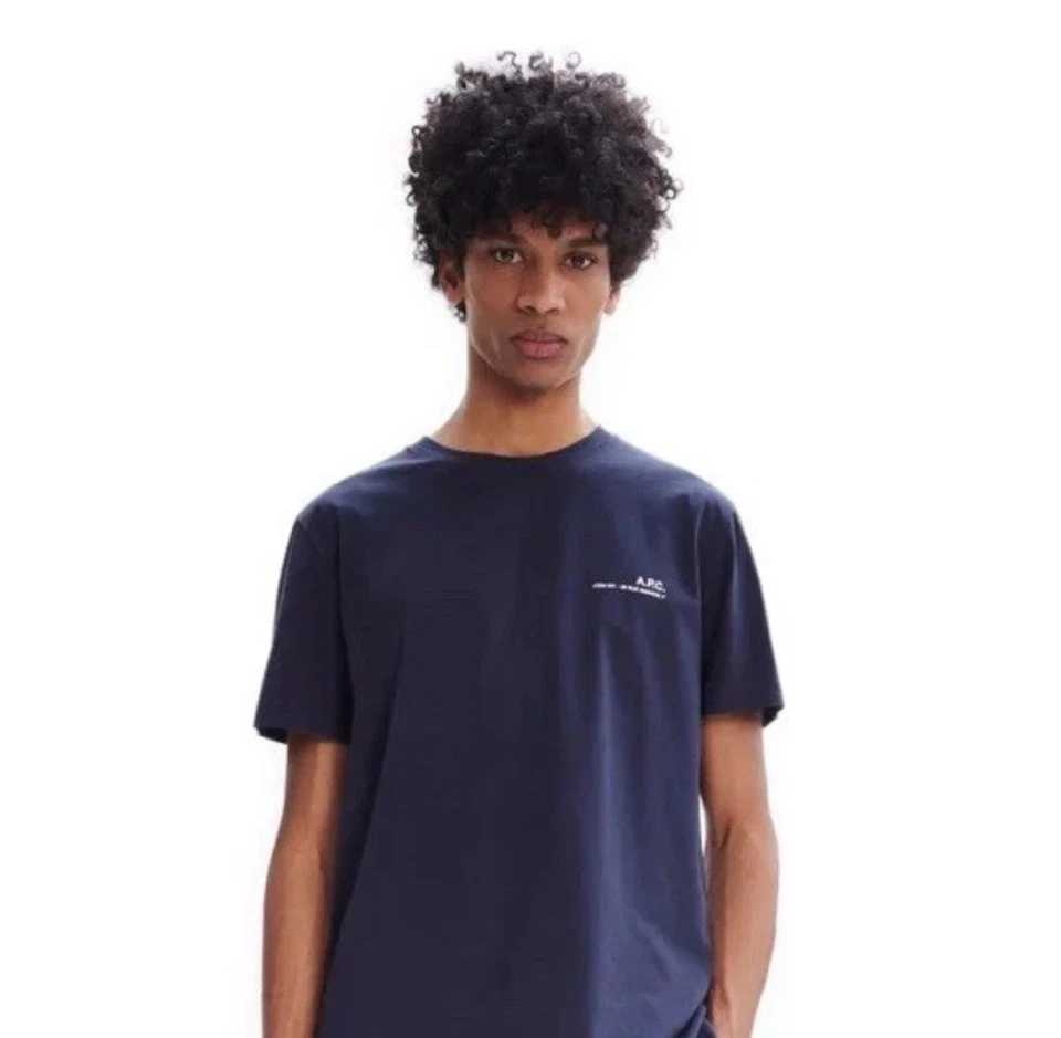 A.P.C. - Men - T Shirt - Navy - Logo - L - Designer - Paris - Brand New w/ Tags - Image 2 of 4