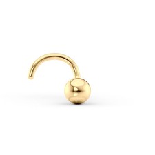 14K Yellow Gold Screw 3MM Ball Nose Stud Fine Jewelry For Women Rare Gift