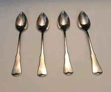 4 Vintage Oneida Community Stainless Steel Patrick Henry Grapefruit Spoons 6 In.