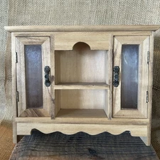 Mini Wooden Buffet shelf & 2 Doors that open Lightweight Wood 