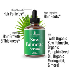 Saw Palmetto Serum for Hair Growth: Rosemary, Peppermint, Pumpkin Seed Oils. ...
