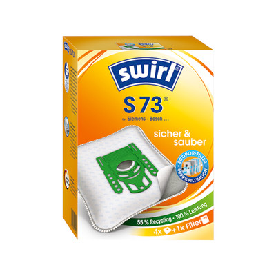 4 Staubsaugerbeutel Swirl S73 geeignet für Siemens Power Edition Evolution 2000W