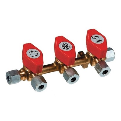 Talamex DOPPEL Gasventil mit 8 mm Klemmverschraubungen