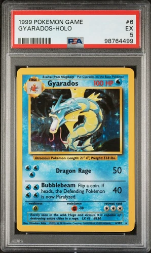 1999 POKEMON GAME #6 GYARADOS-HOLO PSA 5