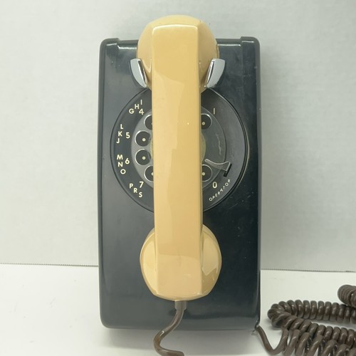 Vintage Dreh Wandtelefon Northern Electric schwarz hellbraun