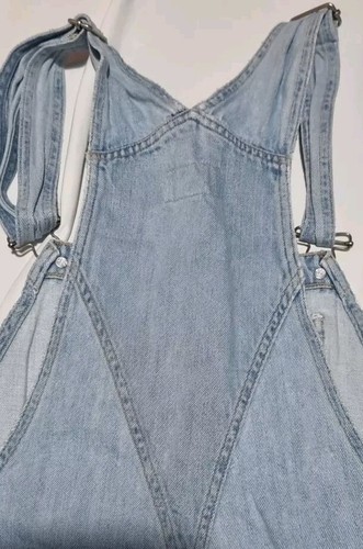 Vintage Wrangler Denim Bib Shorts Dungarees - Size Medium - Bust 90-98 - Picture 5 of 8