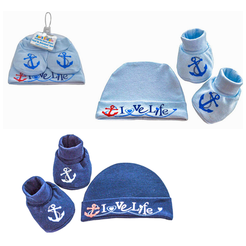 Soft Touch Newborns Cotton Hat & Bootee Gift Set Baby Girls Boys Gift 0-3 months - Picture 3 of 11