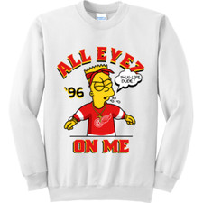 NEW RETRO KINGS x SWOD THUG BART WHITE Crew Sweater SMALL-4XLARGE MADE IN USA
