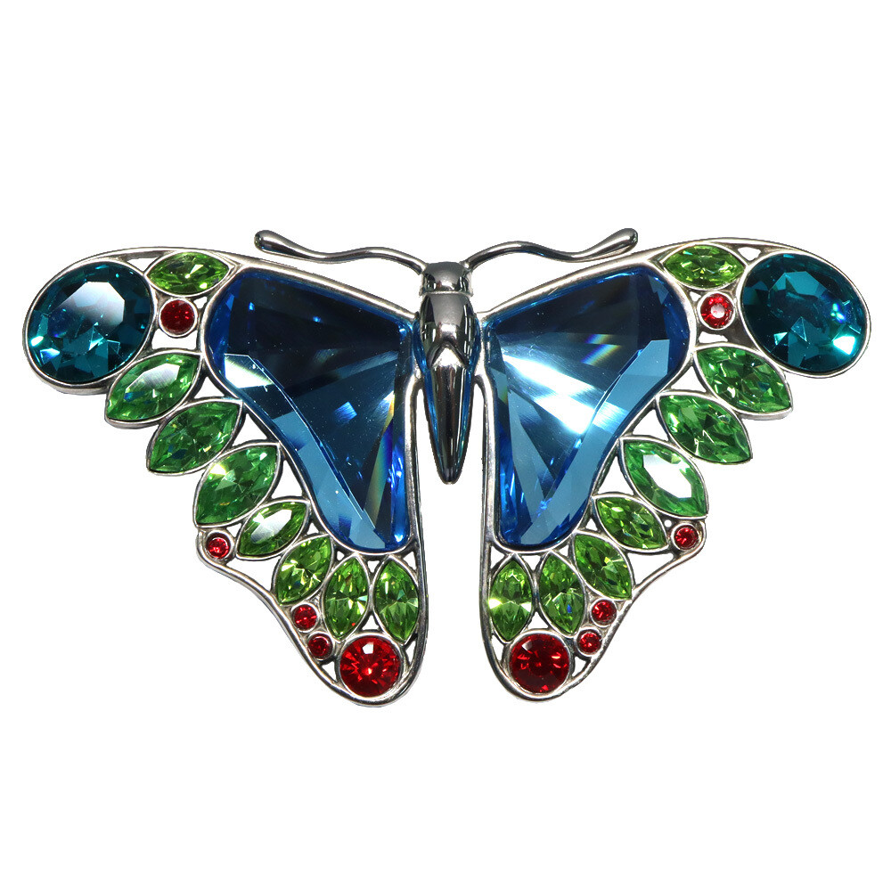 スワロフスキー butterfly クリスタルパヴェブローチ SWAROVSKI Multicolor crystal butterfly pin Brooche 925