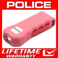 POLICE Stun Gun Self Defense 512 700 BV Rechargeable with LED Flashlight Pink