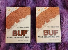 Lot Of 2 New Pld Stock Vintage BUF 3M Riker Labs Acne Cleansing Bar Soap 3.5 oz