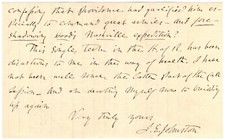 Joseph E Johnston Letter Signed - Criticizes Jefferson Davis's Military Judgment