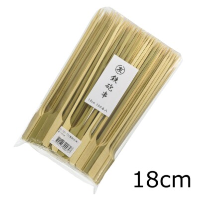 MT-TORIMATSU Bamboo Skewers YAKITORI 100pcs 18cm Flat Made in Japan NEW