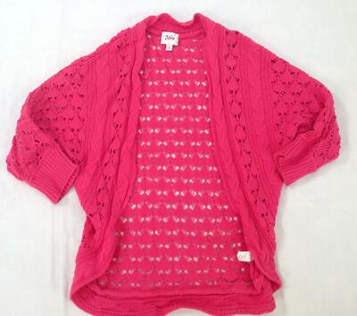 girls Justice dark hot pink dolman crochet crocheted shrug cardigan