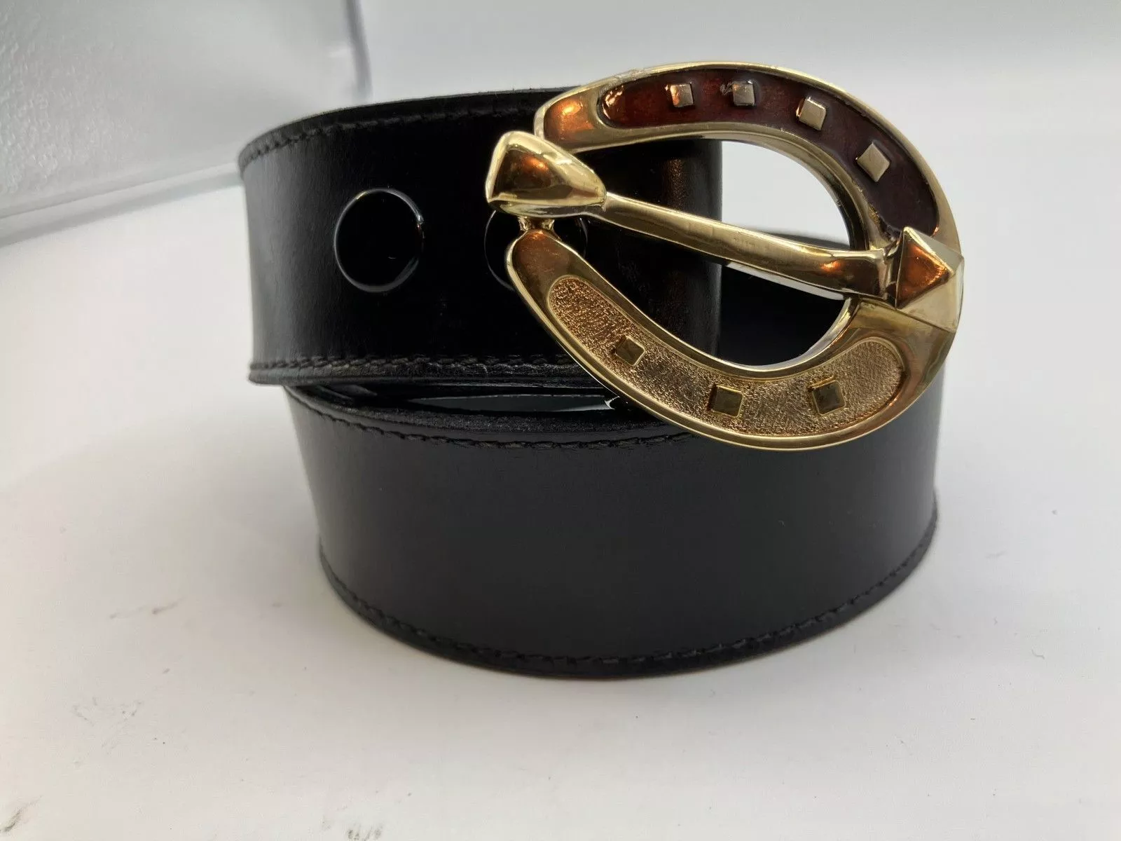 Ceinture Gucci vintage noire dorée authentique du Japon livraison gratuite