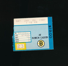 Jan 24 1987 Flames @ Bruins ticket Steve Kasper & Rick Middleton 2 Goals each